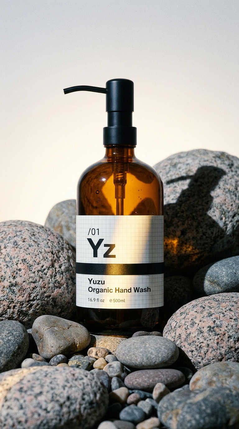 AI product shot of Yz/01 Yuzu Organic Hand Wash 500ml