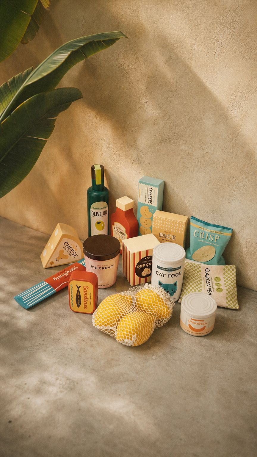 AI product shot of Tender Leaf Supermarket Grocery Set
