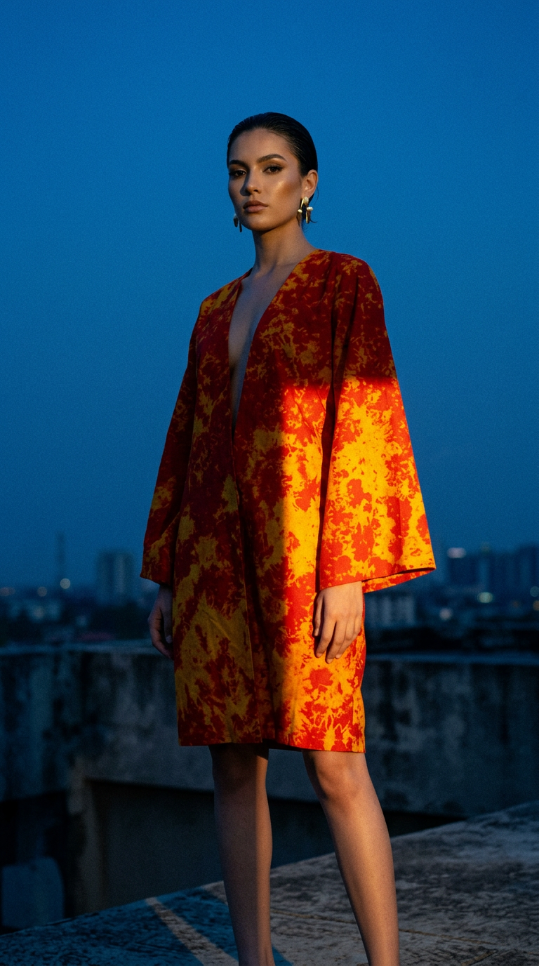 AI product shot of Fire kimono