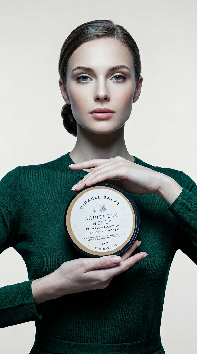 AI product shot of Plantain & Honey Miracle Salve