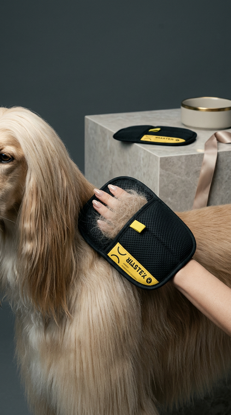 AI product shot of X MASTER™ – Rękawica do usuwania sierści zwierząt | Czyste ubrania, kanapa i dywan w kilka sekund ✨🐾
