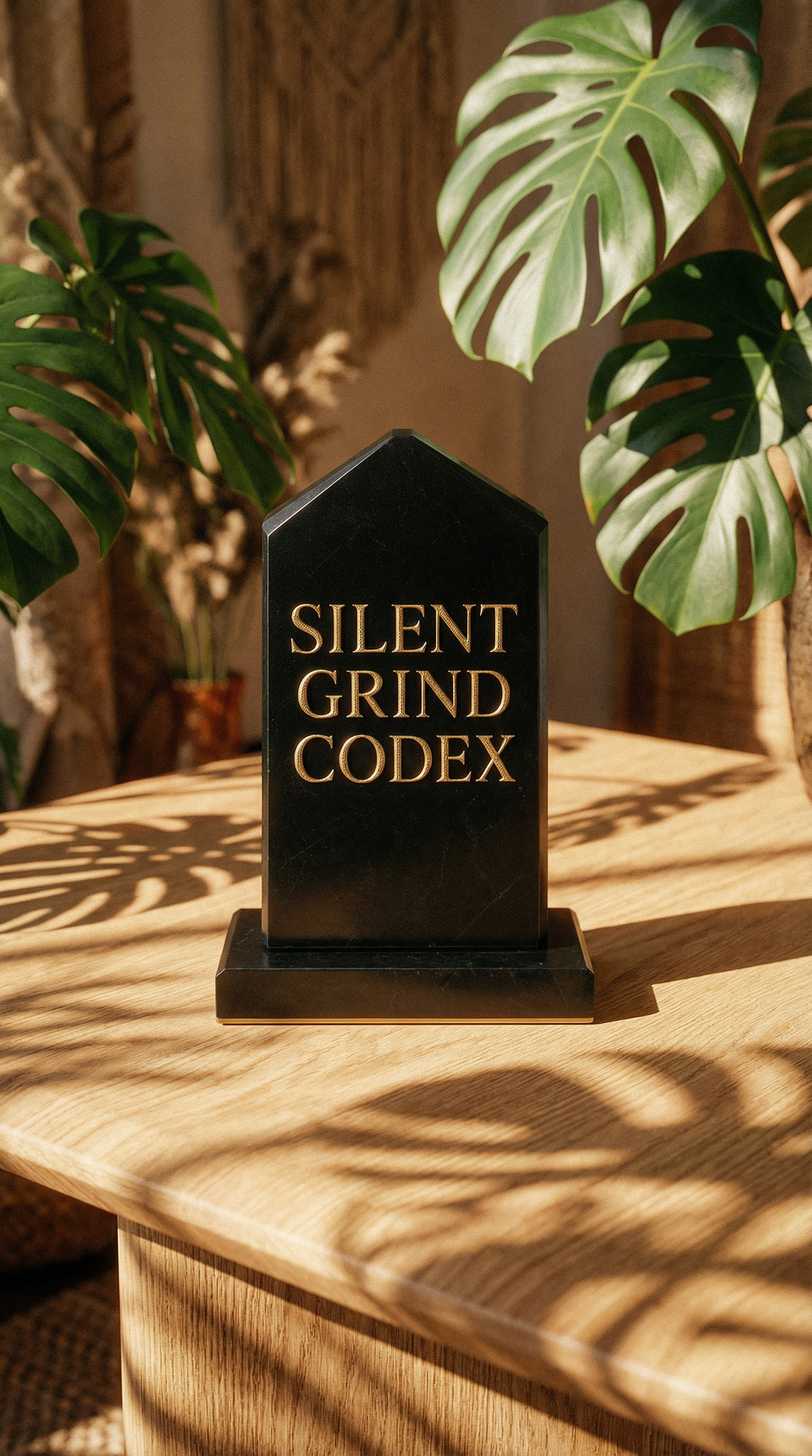 AI product shot of Silent Grind Codex