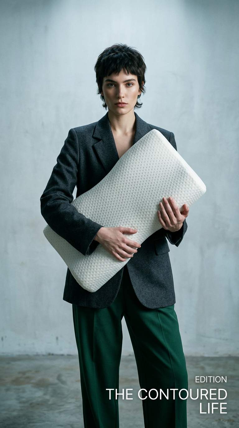 AI product shot of AlignRest Memory Foam Pillow