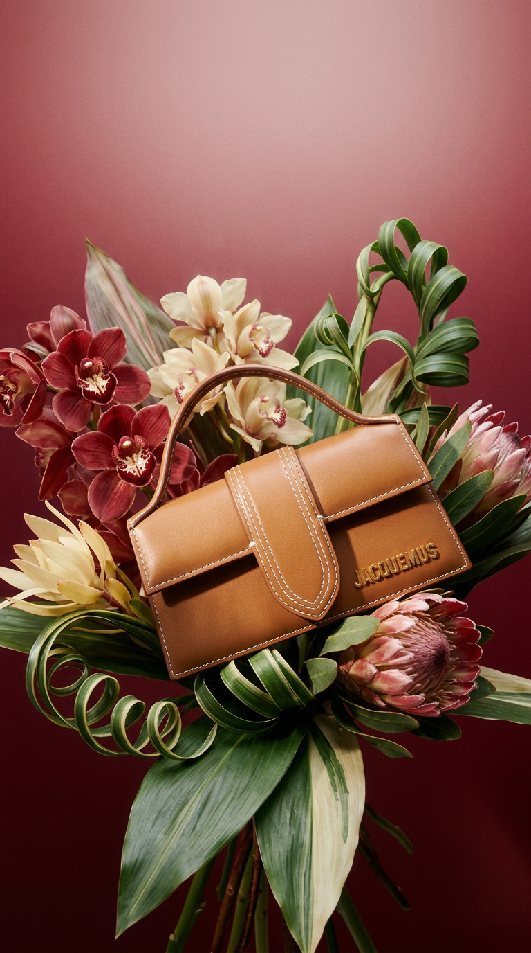 AI product shot of Jacquemus Le Bambino Light Brown Minitasche