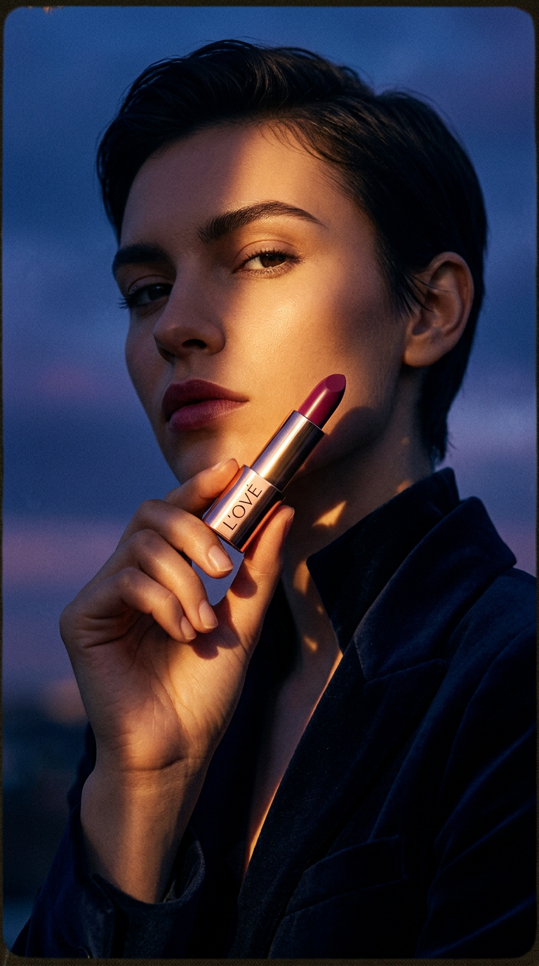 AI product shot of Dewy Dream Lipstick Mystic