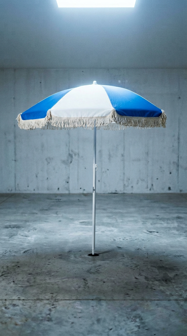 AI product shot of Strandparasoll Rand 160 cm Blå