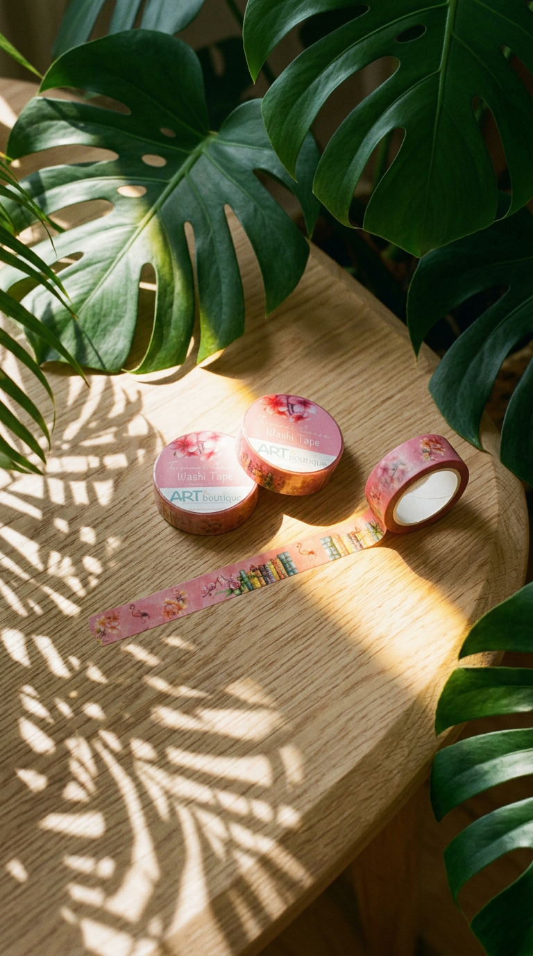 AI product shot of Tropical Escape Washi Tape