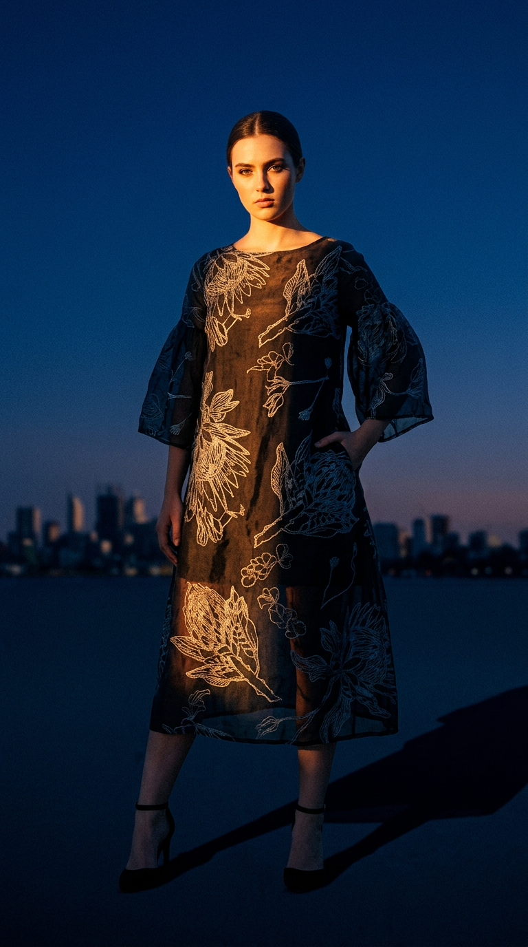 AI product shot of proteas augusta dress