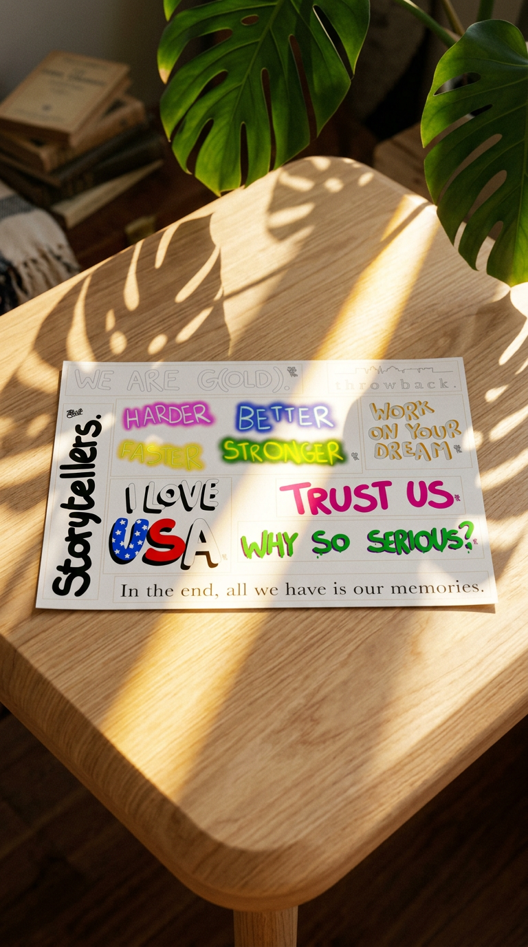 AI product shot of THROWBACK STICKER PACK