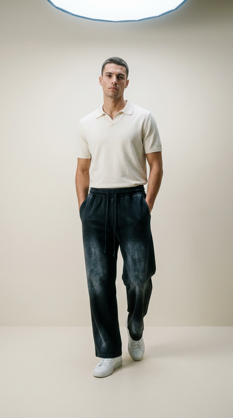 AI product shot of Acid Washed Straight-Legged Sweat Pants