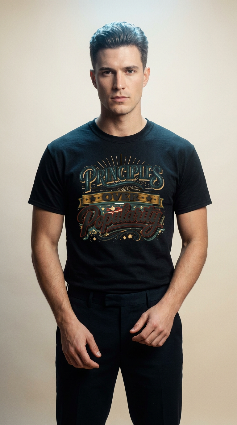 AI product shot of Principles Tee