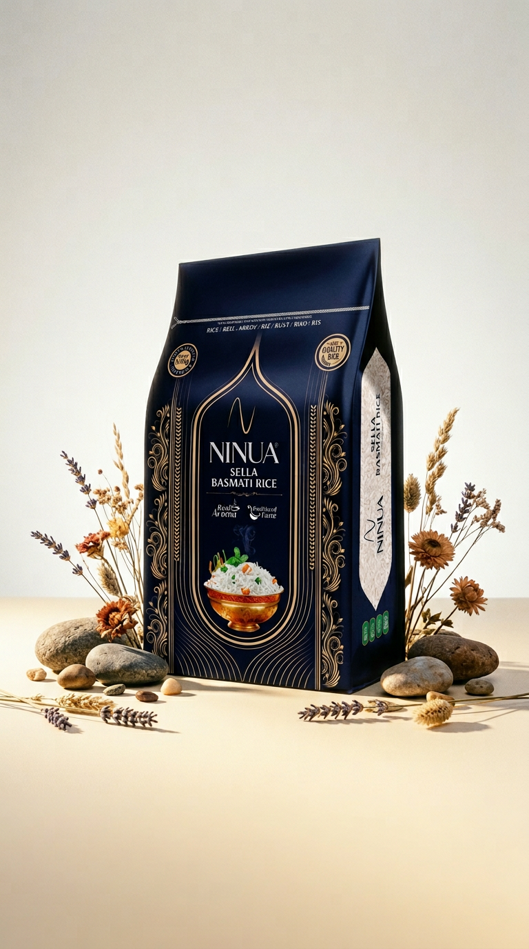 AI product shot of Ninua Basmati Rijst 900 gram