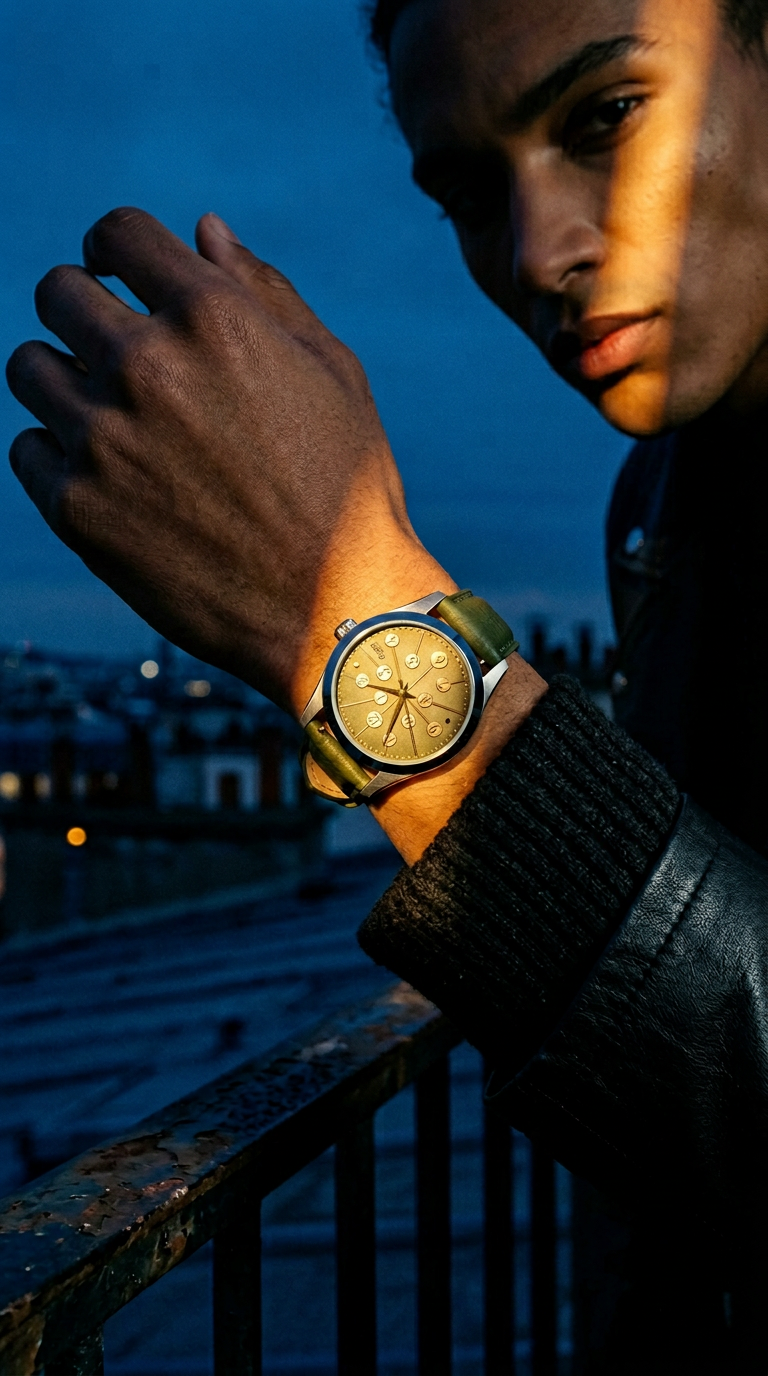AI product shot of Odd-Hours, Olive