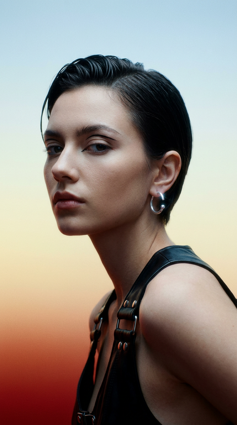 AI product shot of Grevillea Loop Studs - Sterling Silver