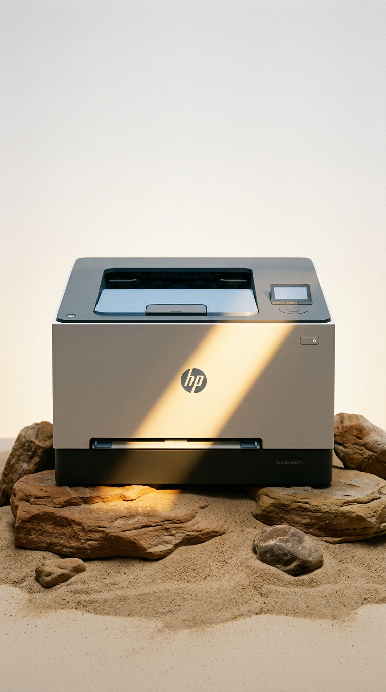 AI product shot of HP Color LaserJet Pro 3202dn Laserprinter