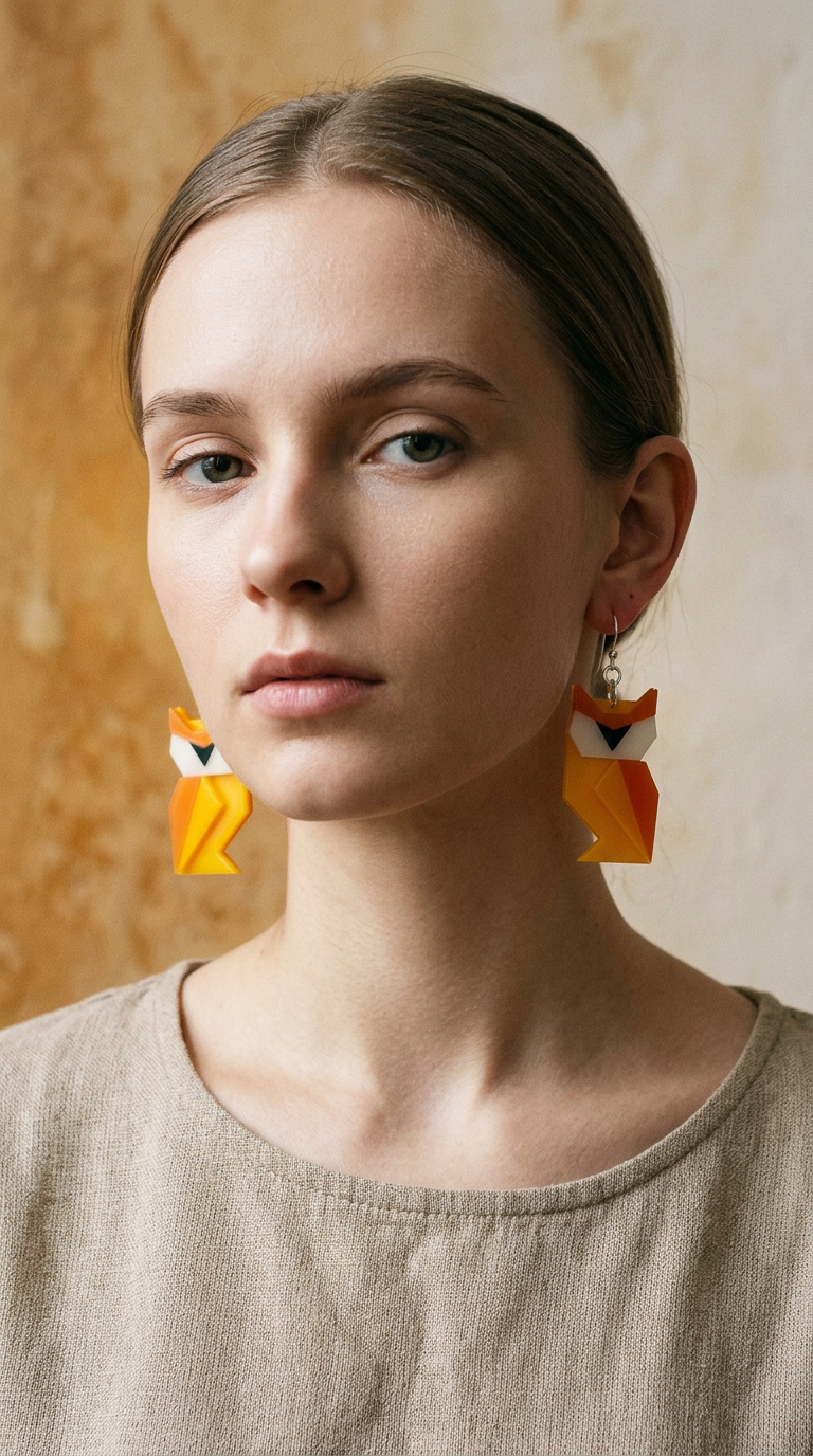 AI product shot of Origami Owl Earrings