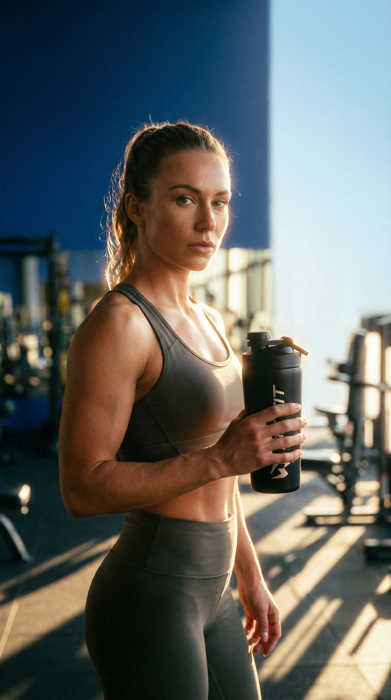 AI product shot of Be Fit RVS Shakebeker / Drinkfles (750mL)