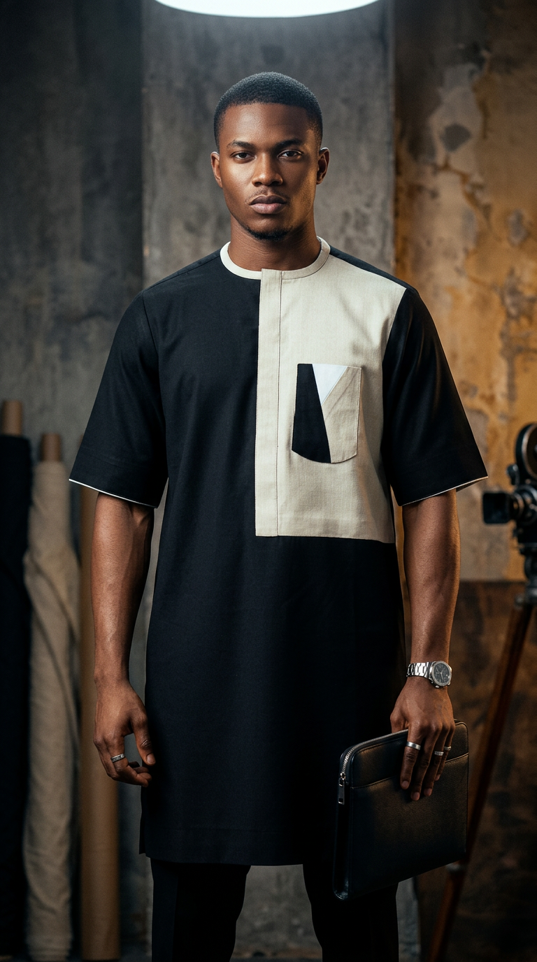 AI product shot of HxKing Dual Tone Kaftan