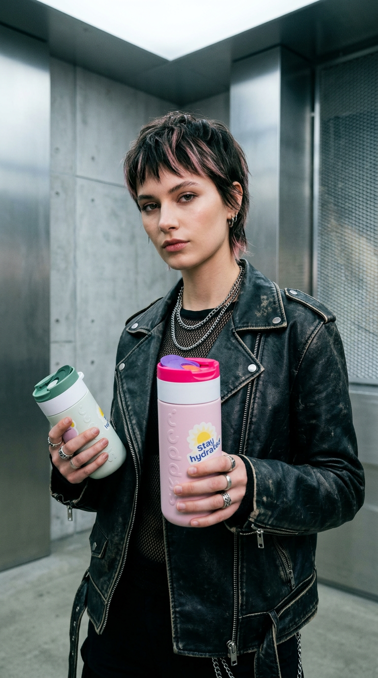 AI product shot of Travel Mug (400 ml) - Berry Pink