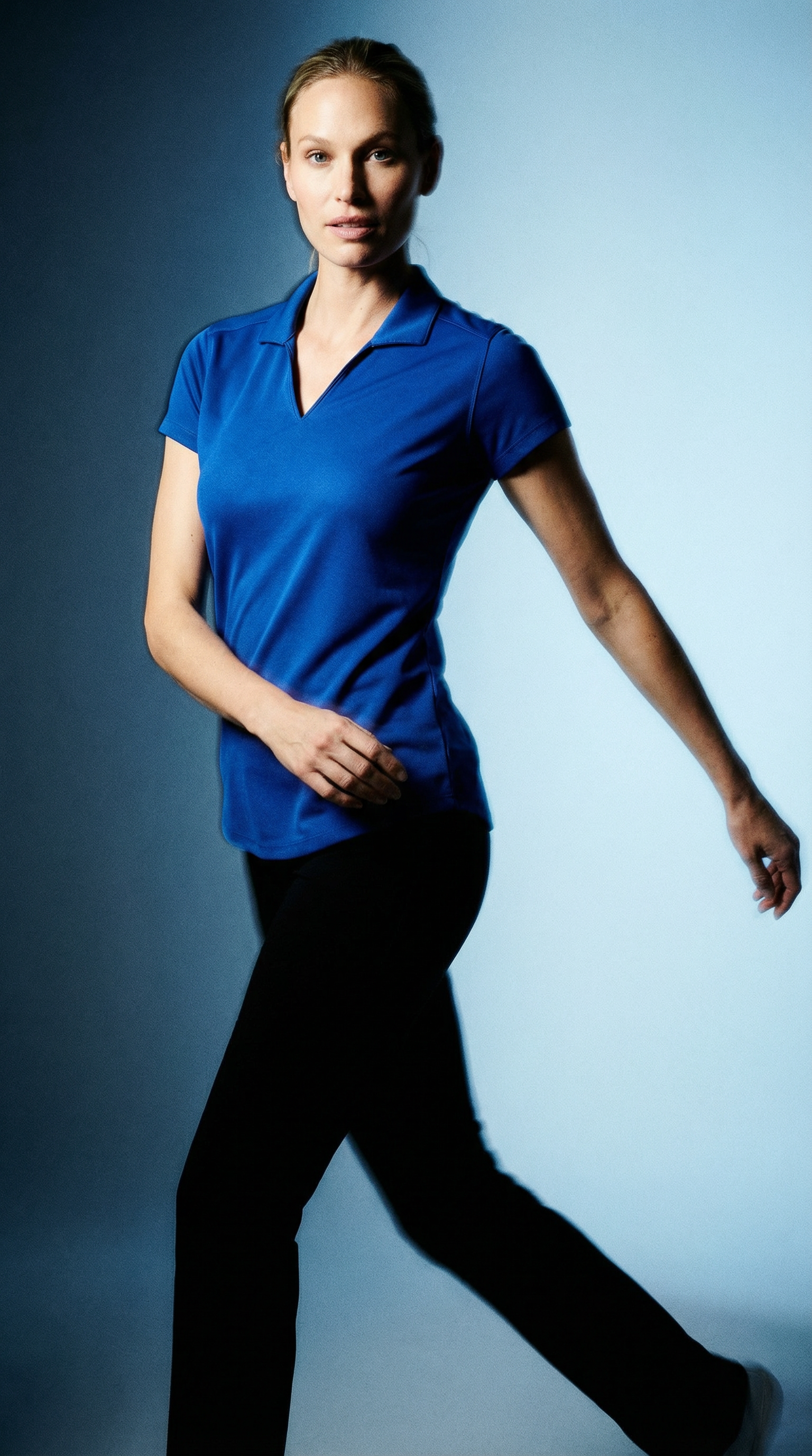 AI product shot of Port Authority Womens Dry Zone Moisture Wicking Short Sleeve Polo Shirt - True Royal Blue
