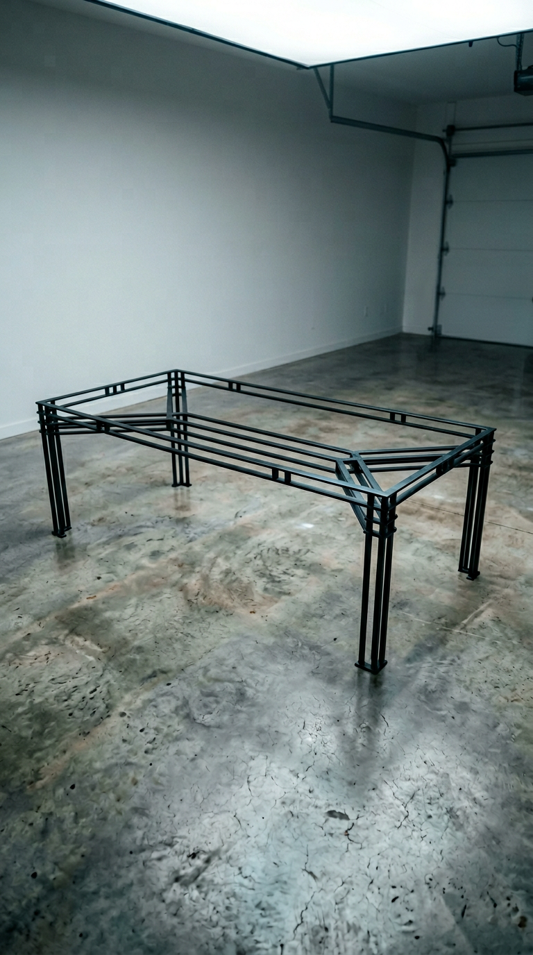 AI product shot of The Medellin Utrera Mid-Century Modern Style Patio Table Base, Iron