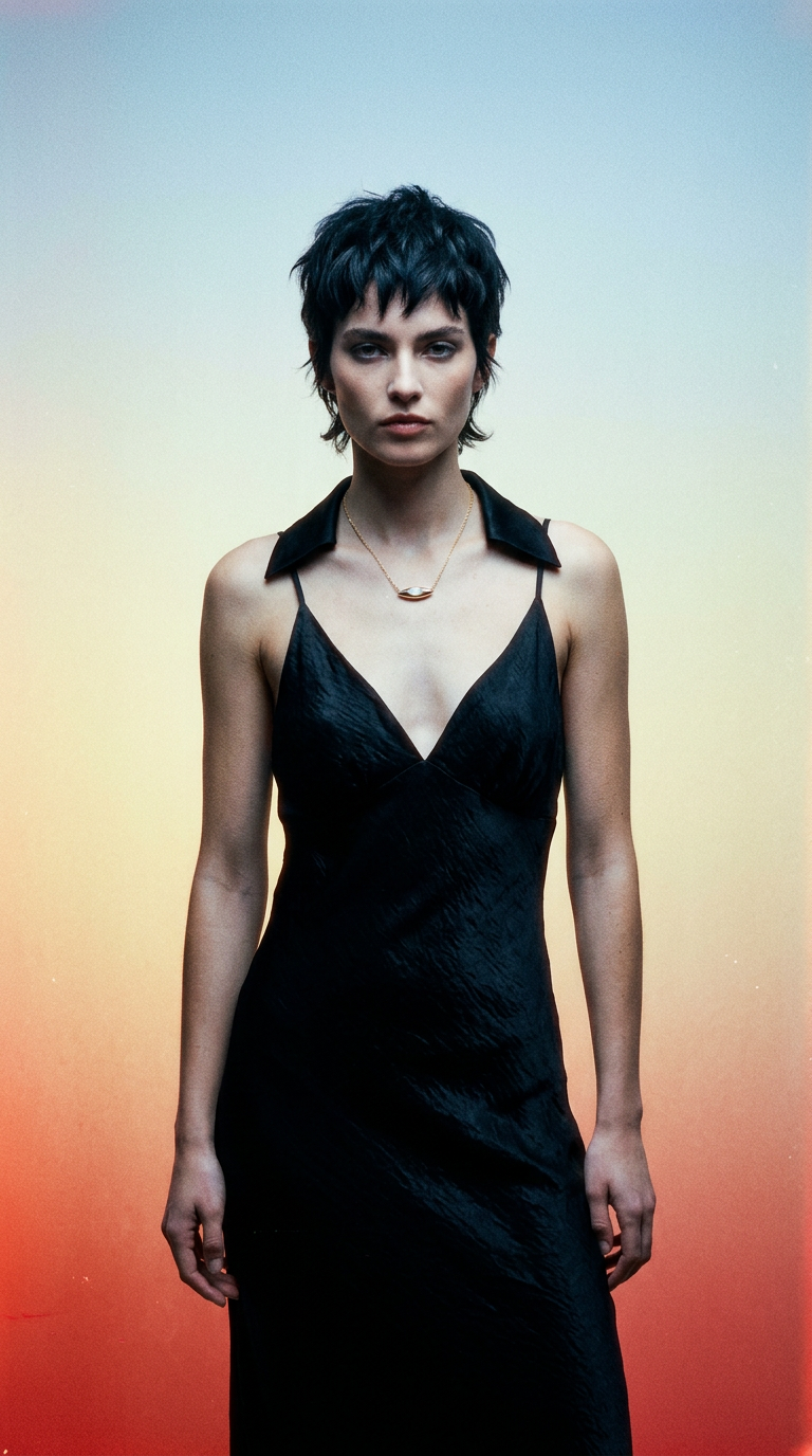 AI product shot of Viola Reversible Gold Pearl and Topaz Necklace