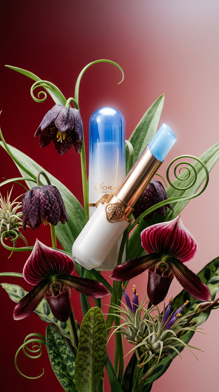 AI product shot of Peach Glow Kisses Temperture-Activated Moisturizing Waterproof Long Lasting Lip Balm