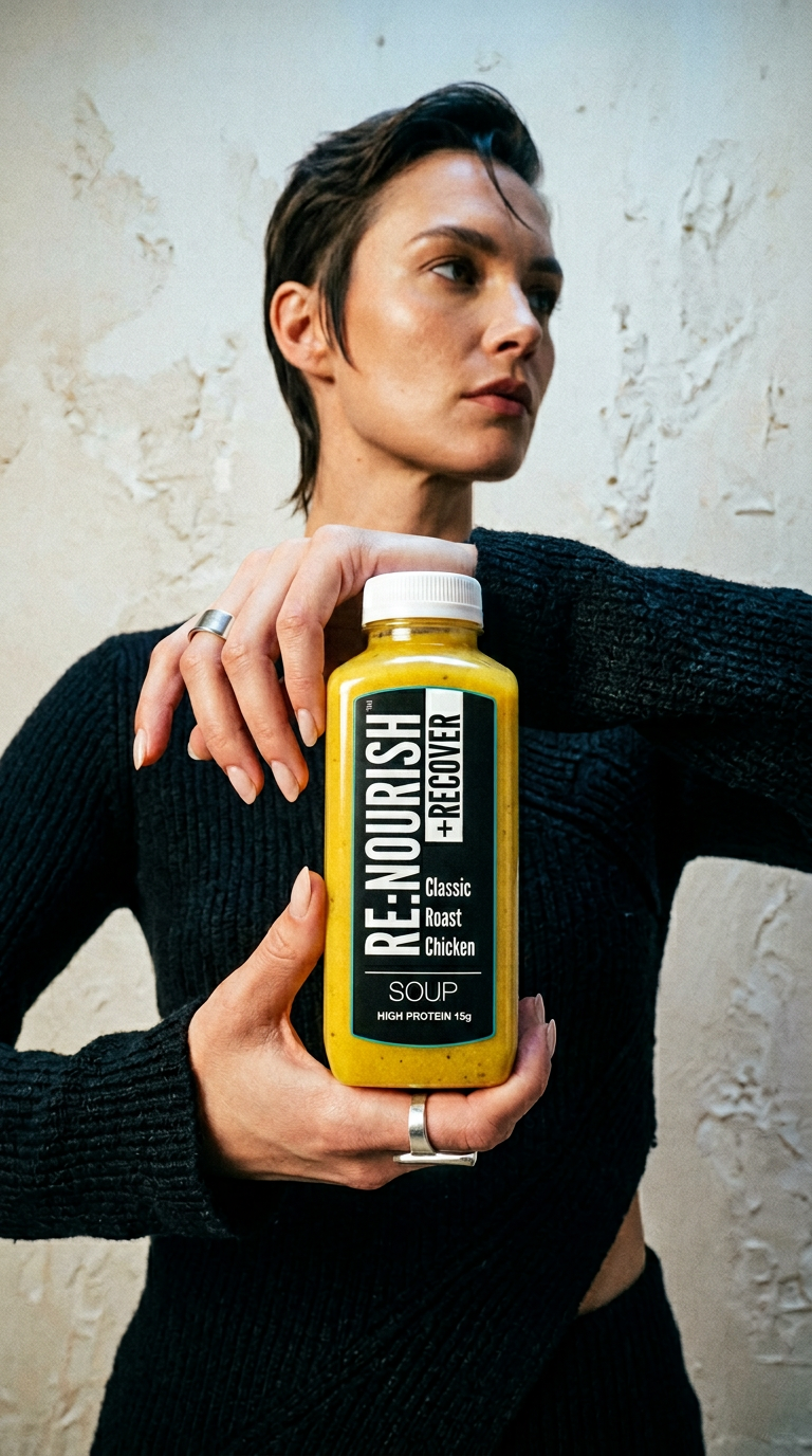 AI product shot of RE:NOURISH +Recover - Classic Roast Chicken Soup