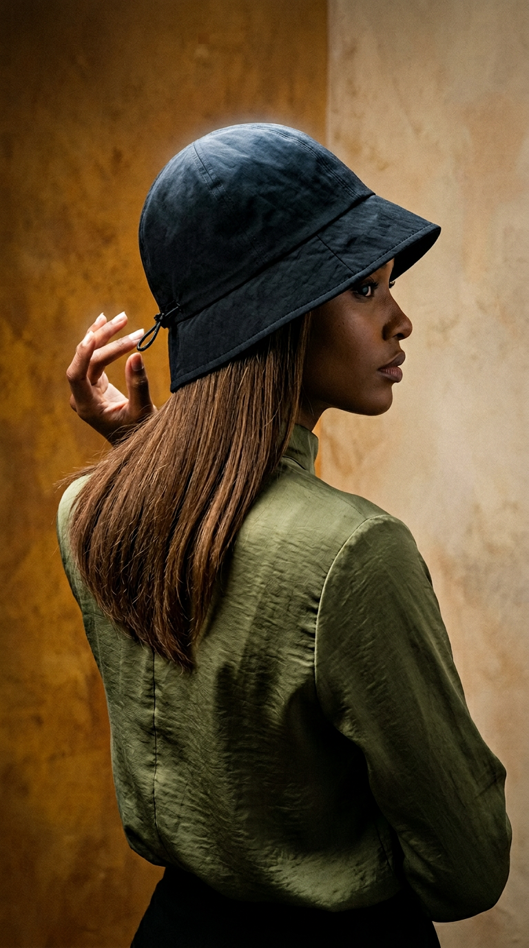 AI product shot of 라운드 스토퍼 항암모자가발 (Round Stopper Cancer Hat Wig)