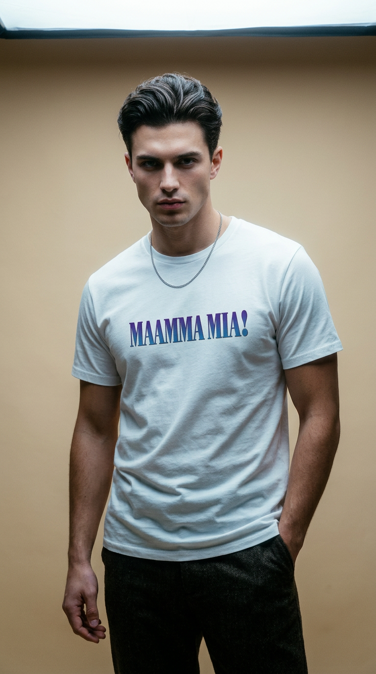 AI product shot of Maamma Mia - Tee