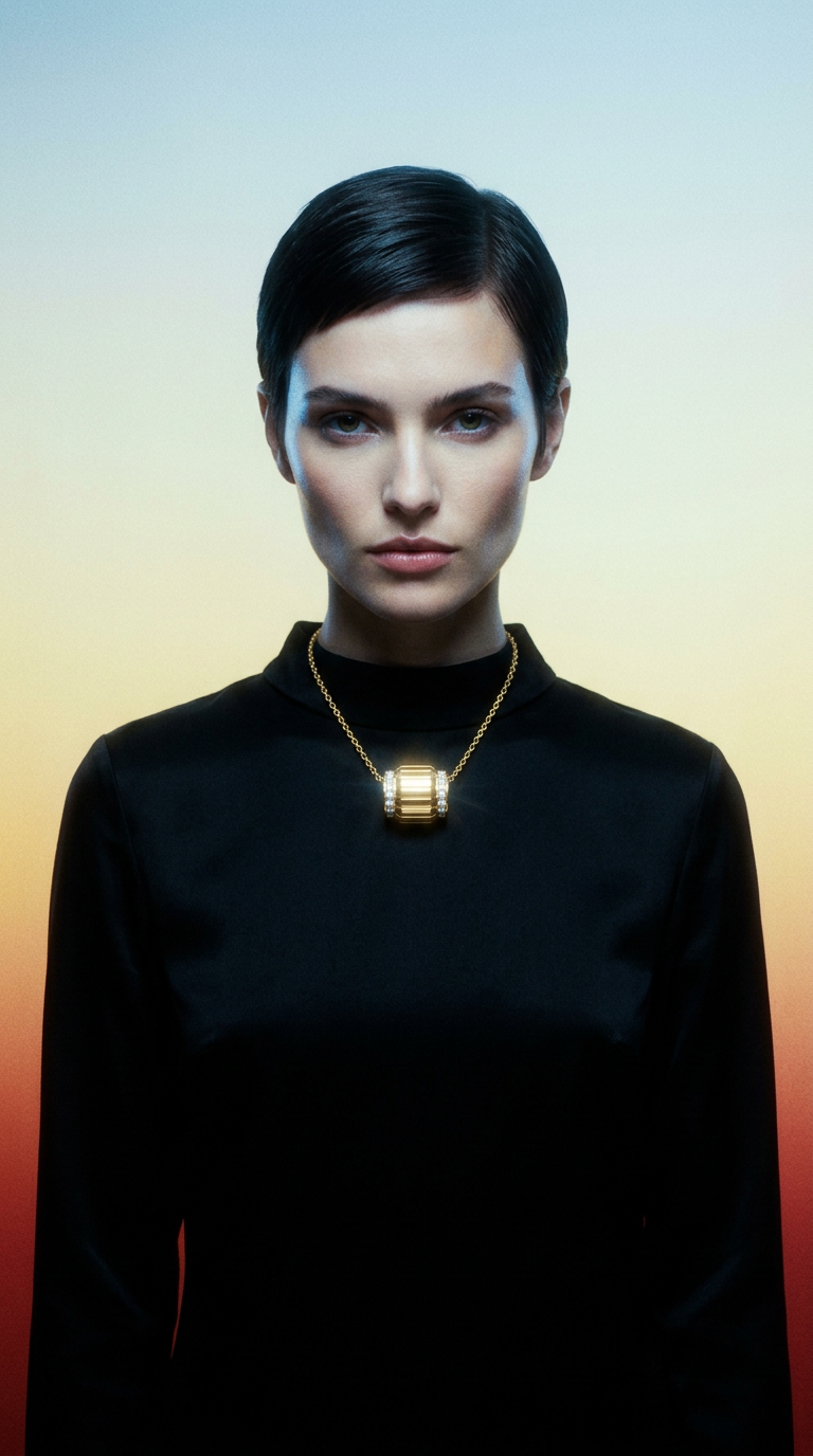 AI product shot of Diamond Barrel Necklace