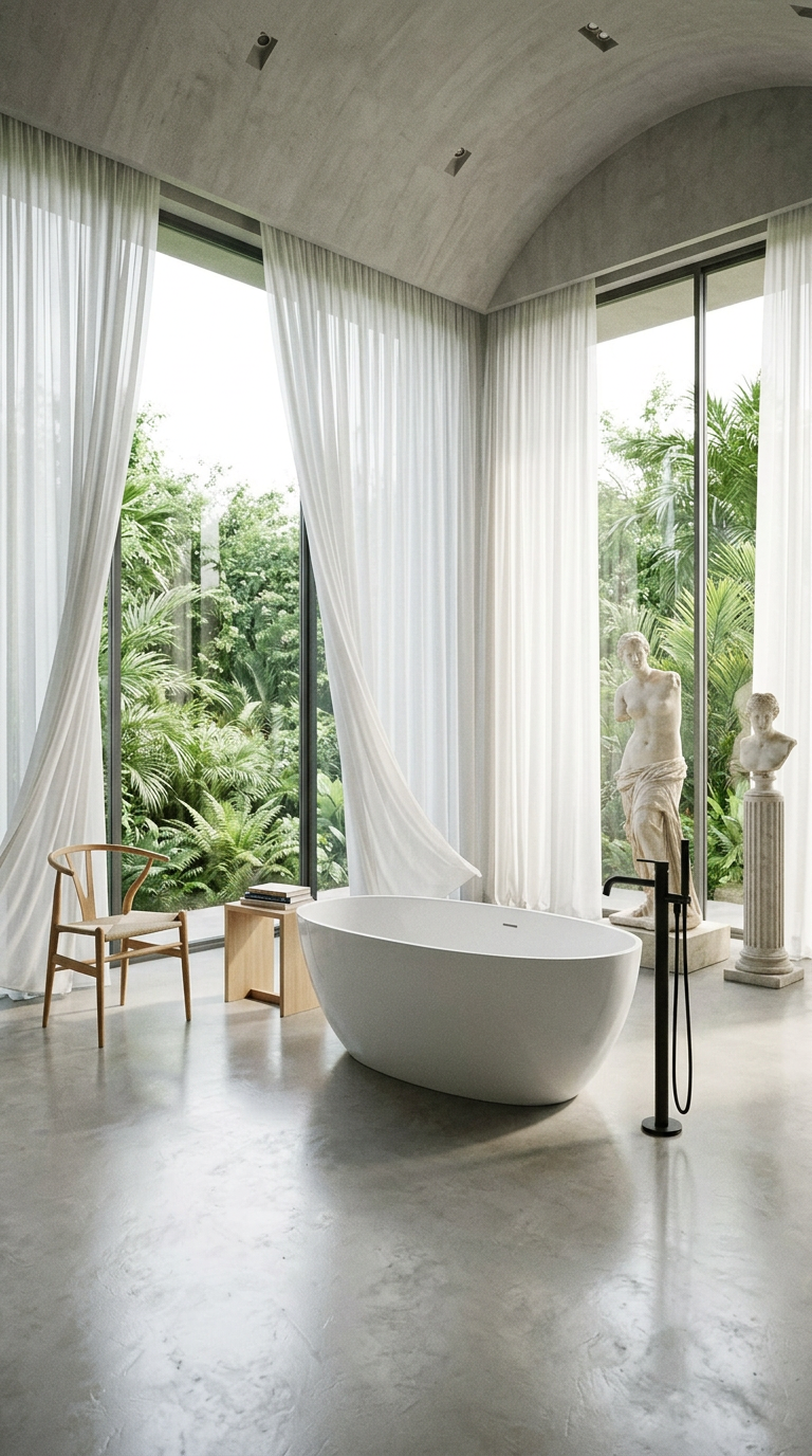 AI product shot of 51-67 Inch MonBlari Acrylic Freestanding Bathtub