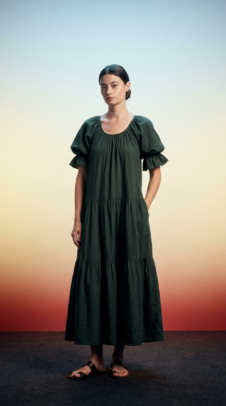 AI product shot of Sahana Gown ~ Emerald