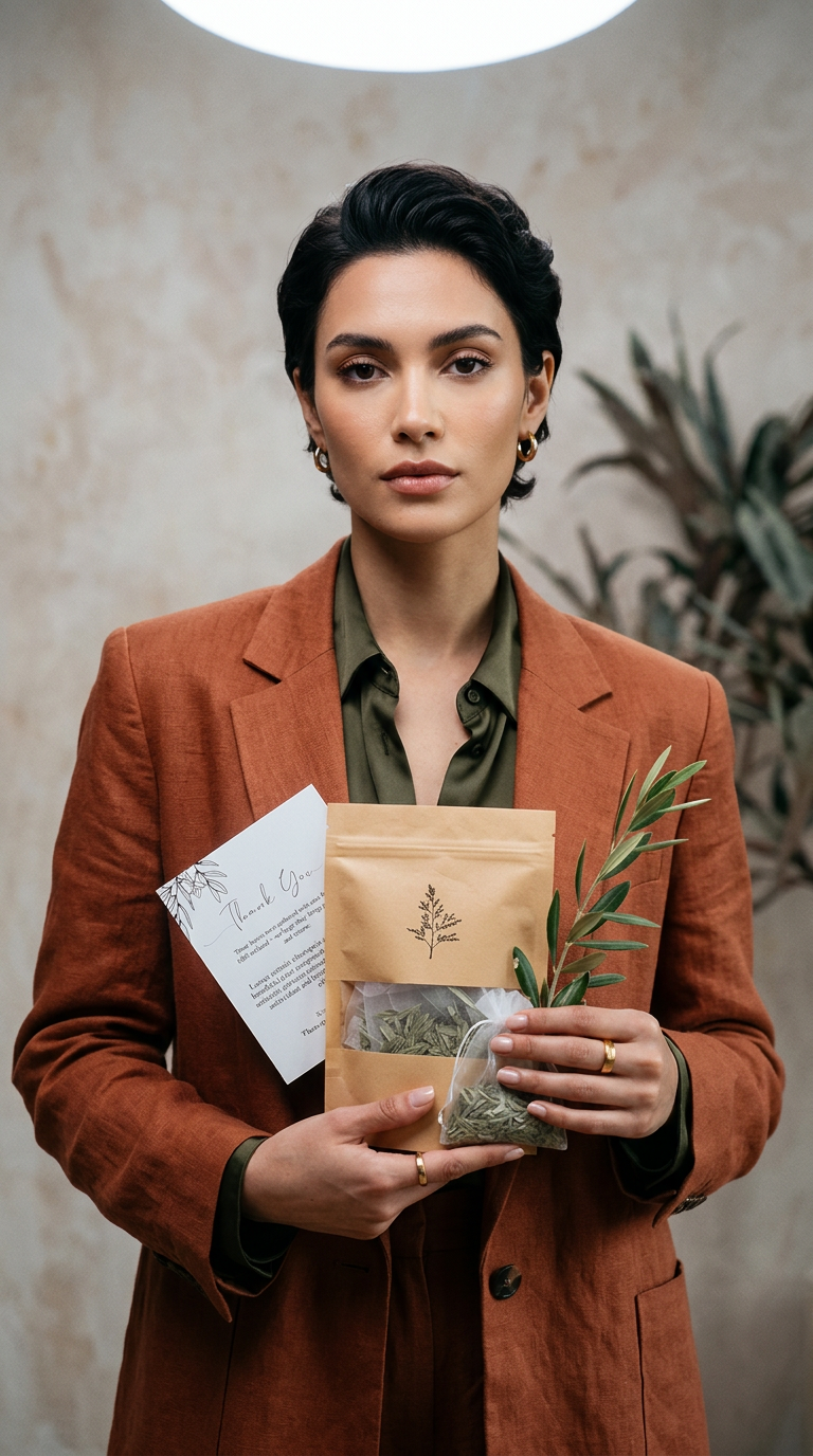 AI product shot of 1885 Heritage Olive Leaf Tea