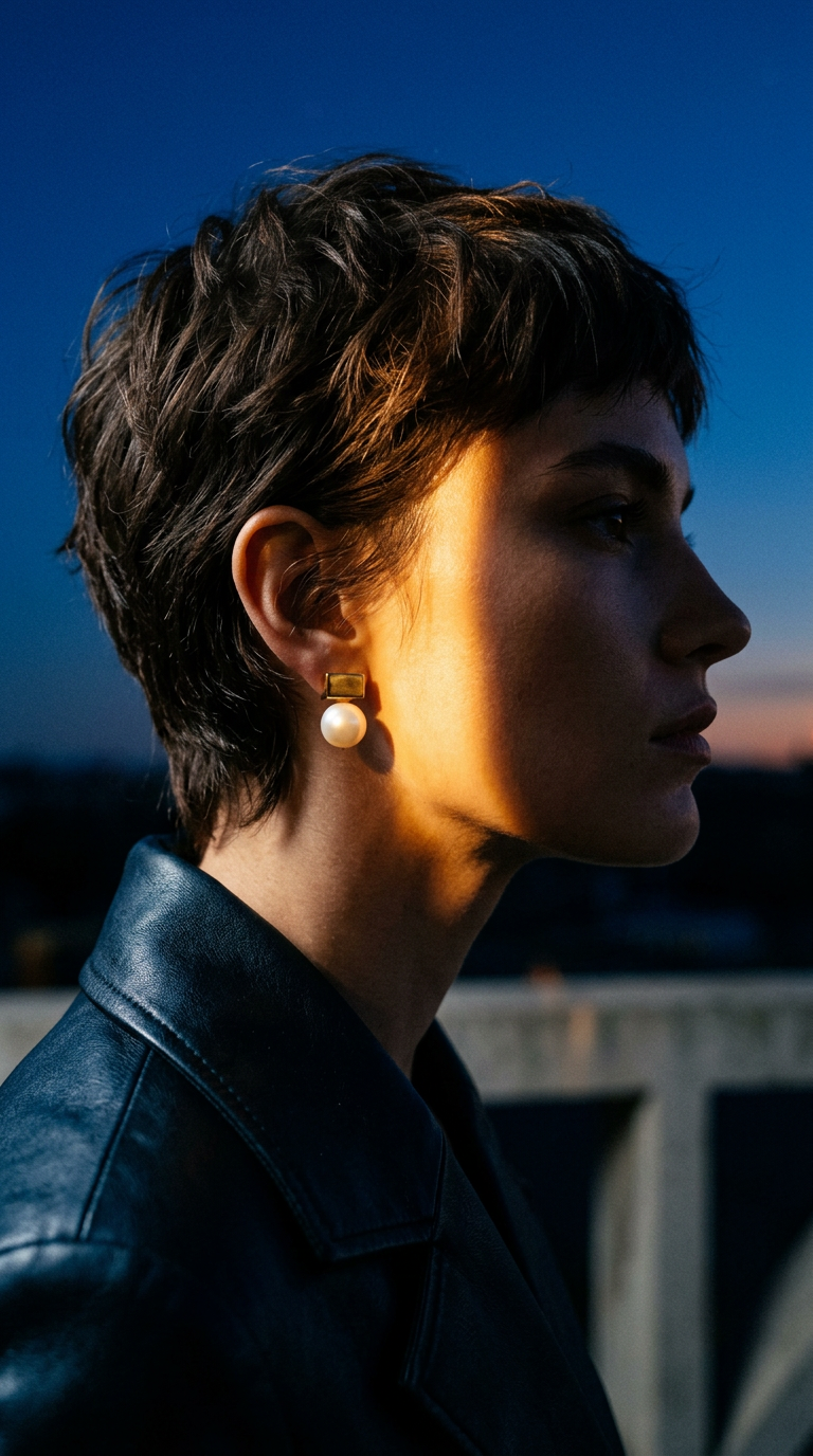 AI product shot of Pearl earrings