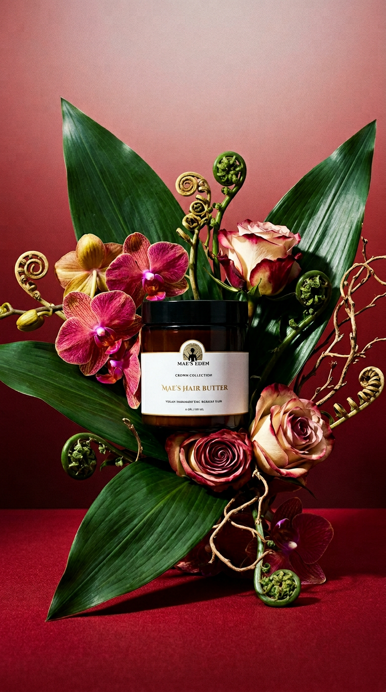 AI product shot of Mae's Hair Butter