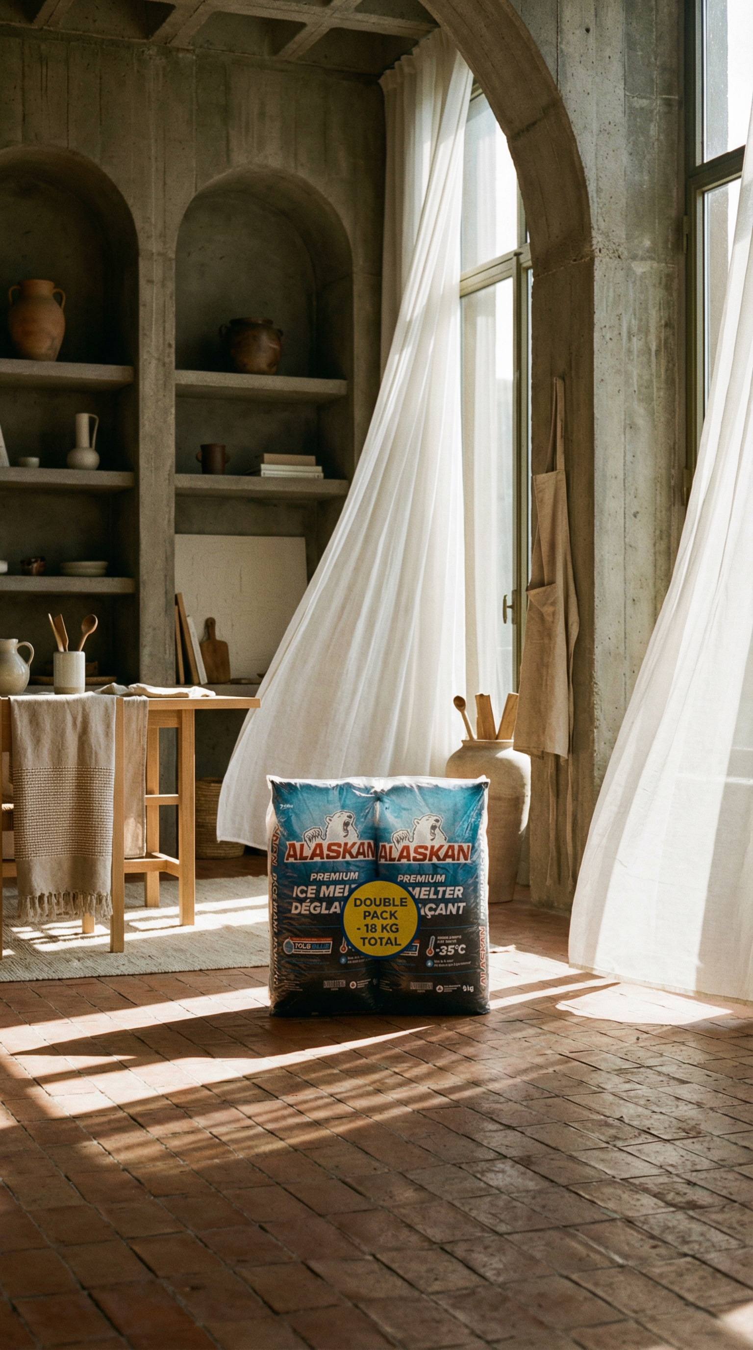 AI product shot of Alaskan Premium Ice Melter, 9 kg Bag - Double Pack (18 kg Total)