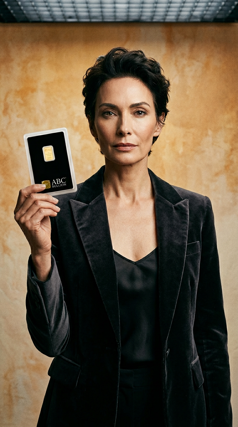 AI product shot of 1g ABC Bullion Gold Minted Tablet 9999 Gold