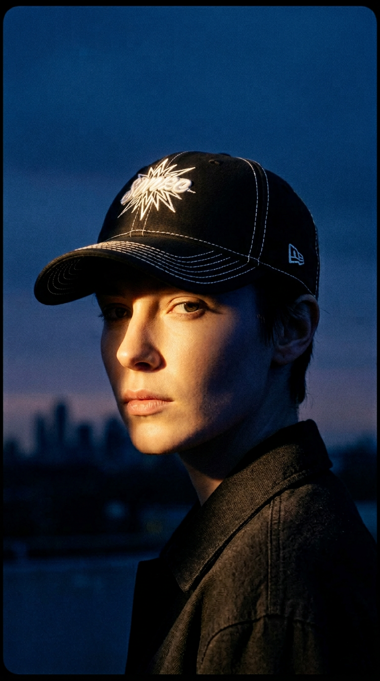 AI product shot of Sun Logo Cap