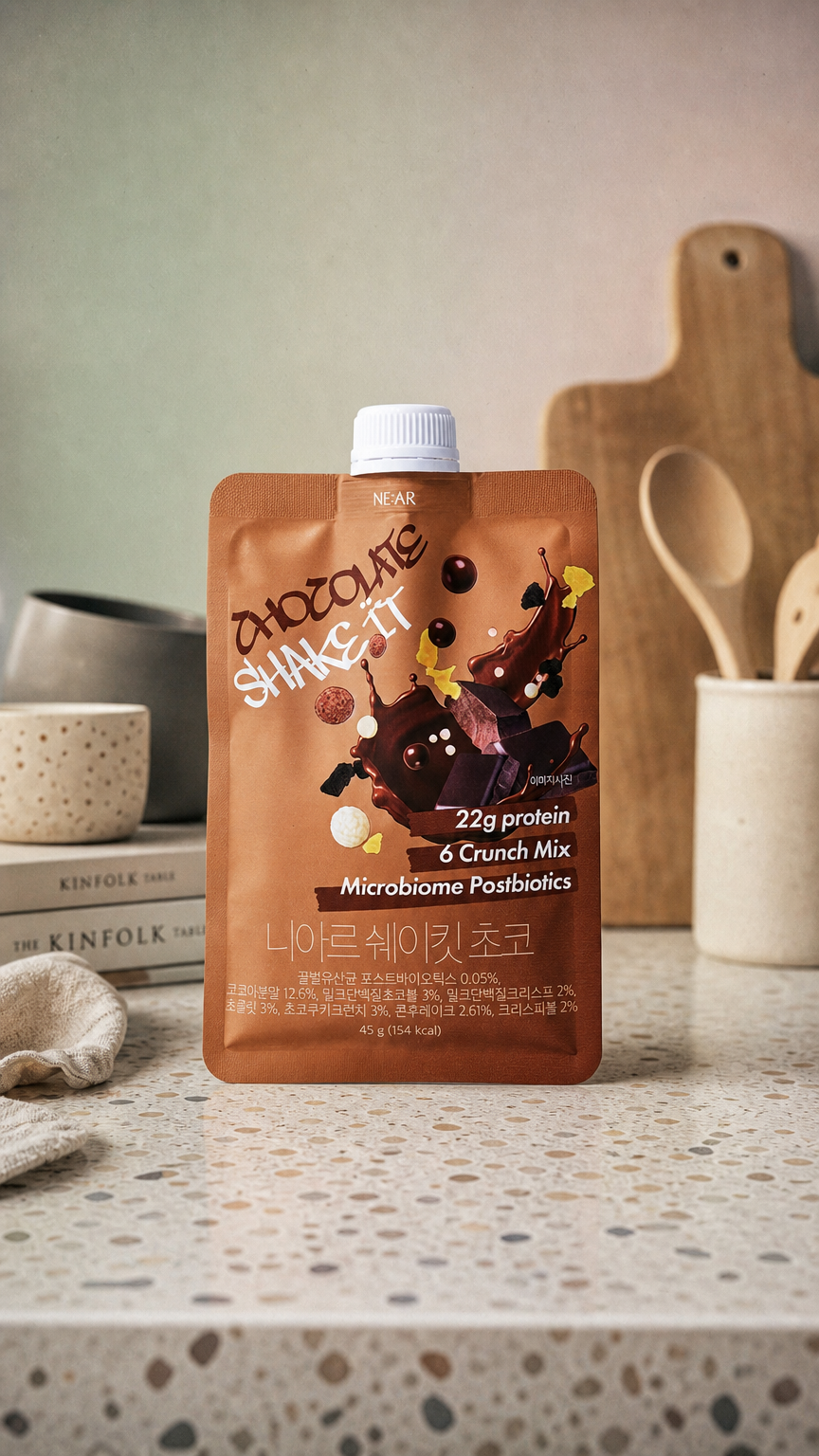 AI product shot of NE:AR Shake It Slimming Protein Shake (Chocolate) 45g