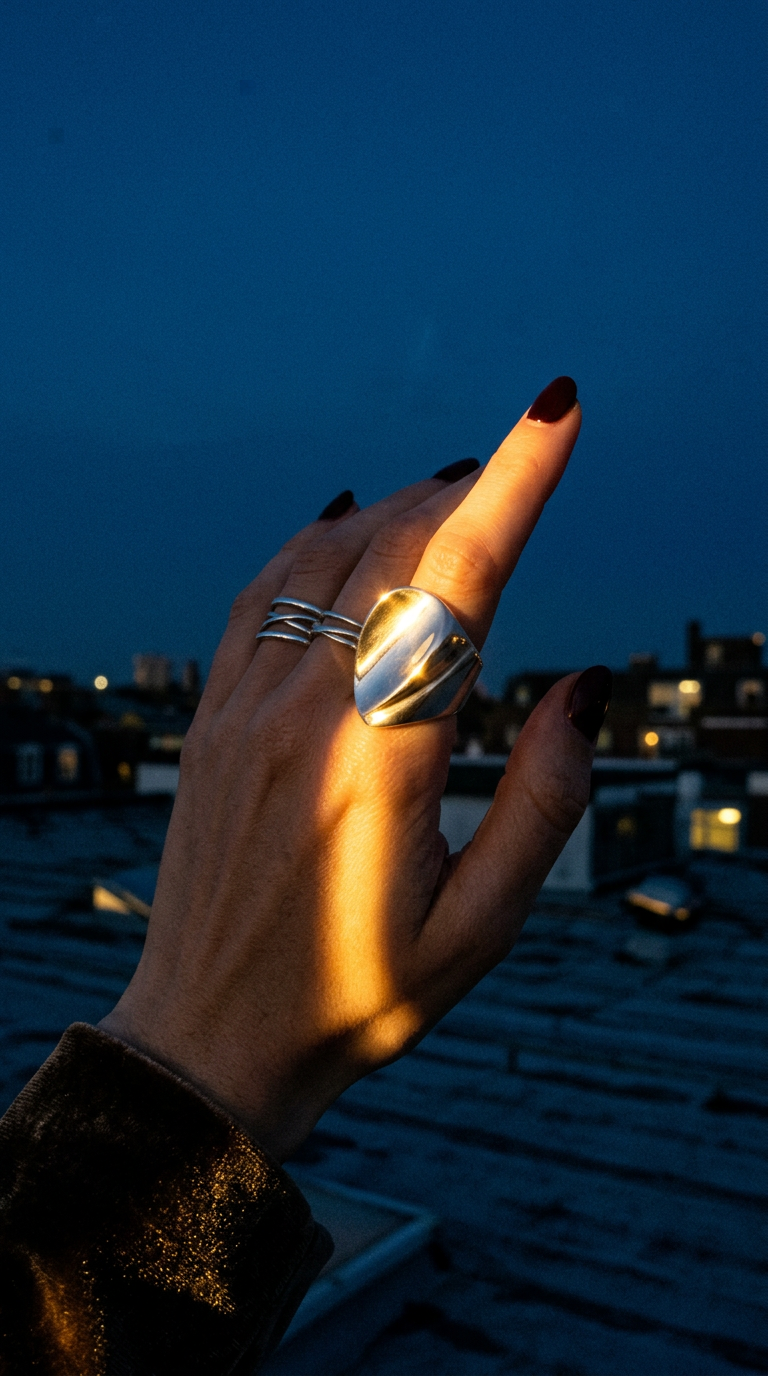 AI product shot of Flare Ring