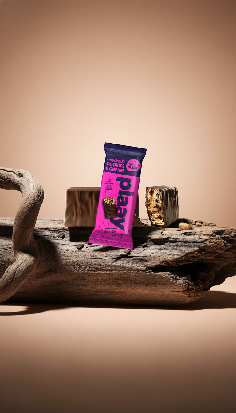 AI product shot of Cookies and Cream Chocolate Bar 35g