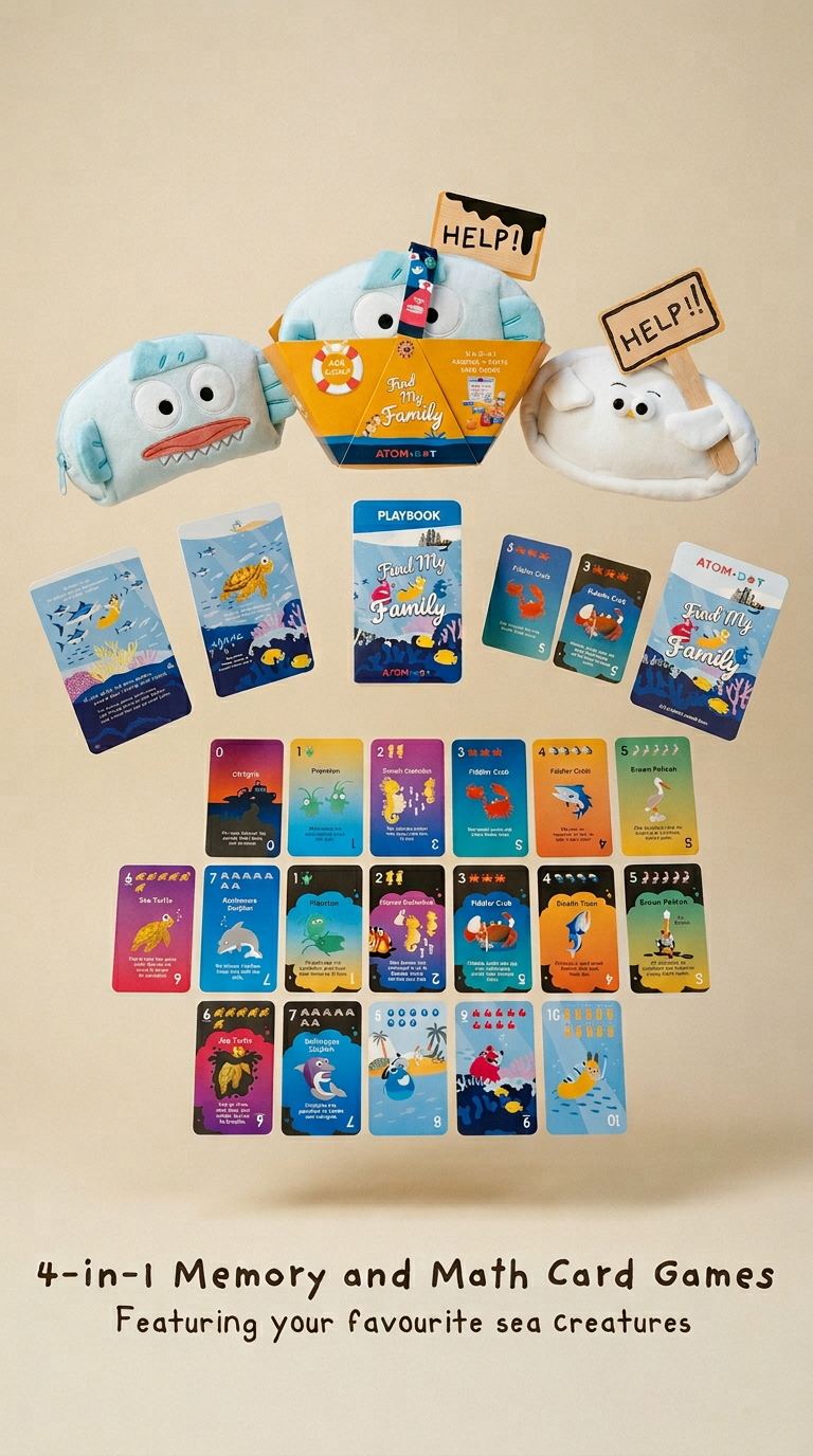 AI product shot of Find My Family Memory & Math Games