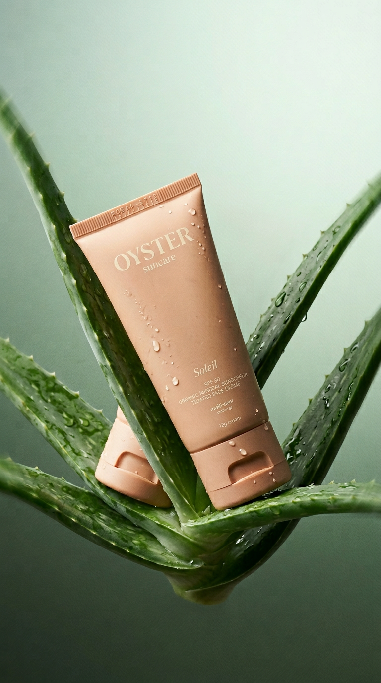 AI product shot of SOLEIL ~ Tinted Certified Organic Mineral SPF 50 Face Creme