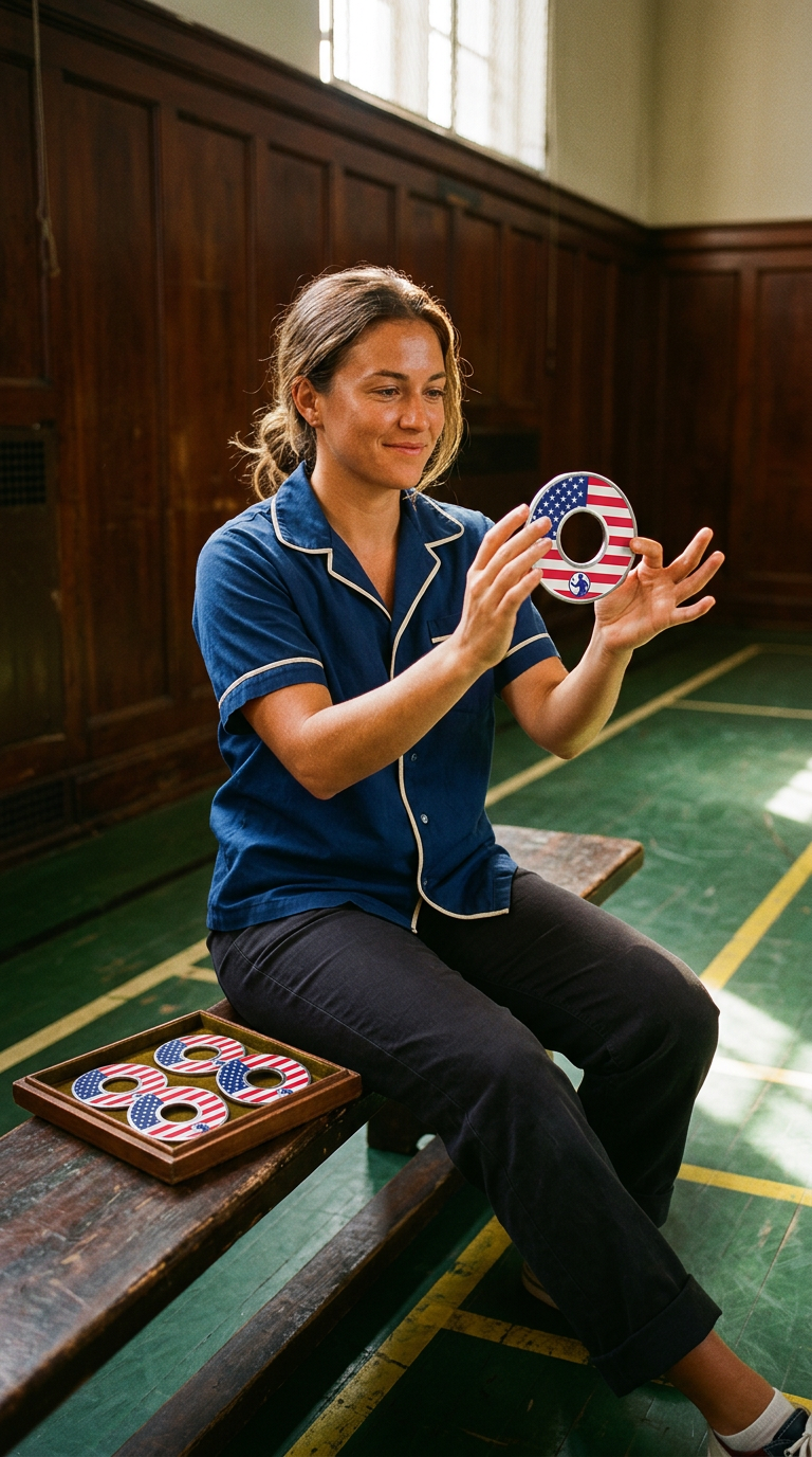 AI product shot of American Flag Washer Toss Game Set
