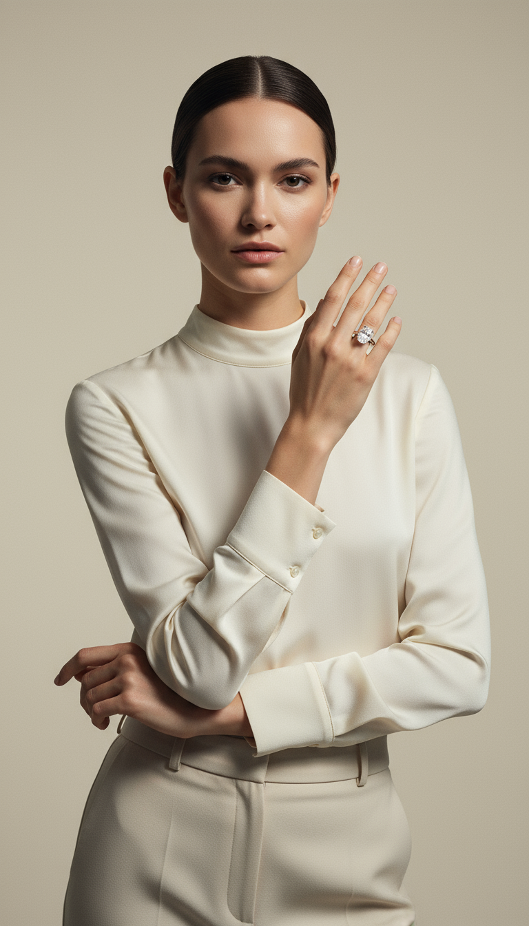 AI product shot of Oval Diamond Ring
