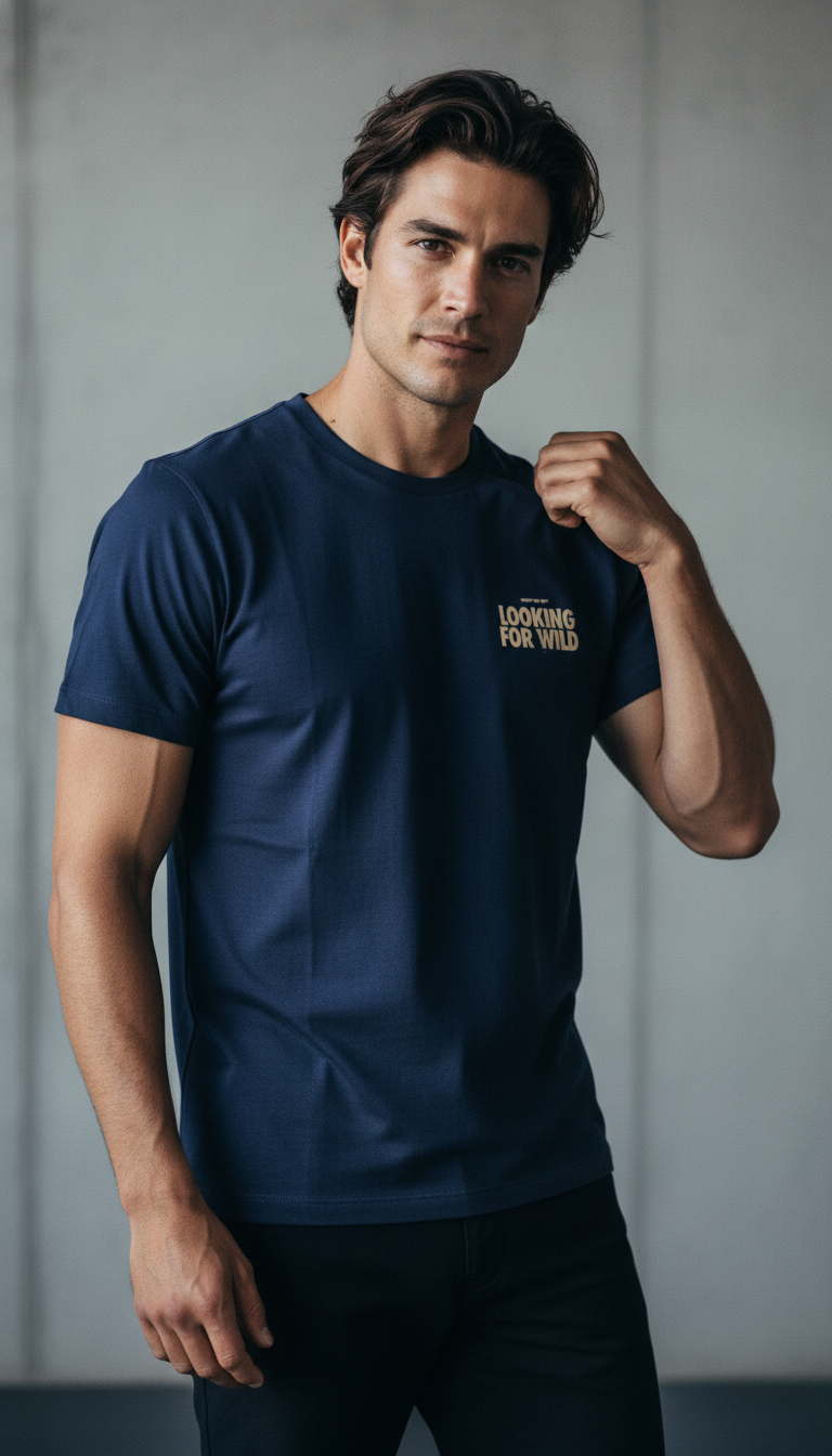 AI product shot of T-shirt Homme Olwen - Deep Cobalt