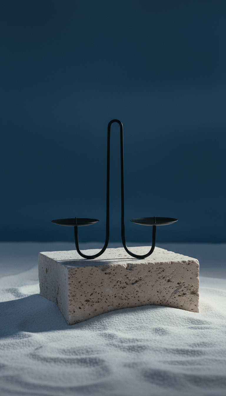 AI product shot of Two-Arm Wall-Mounted Candle Holder