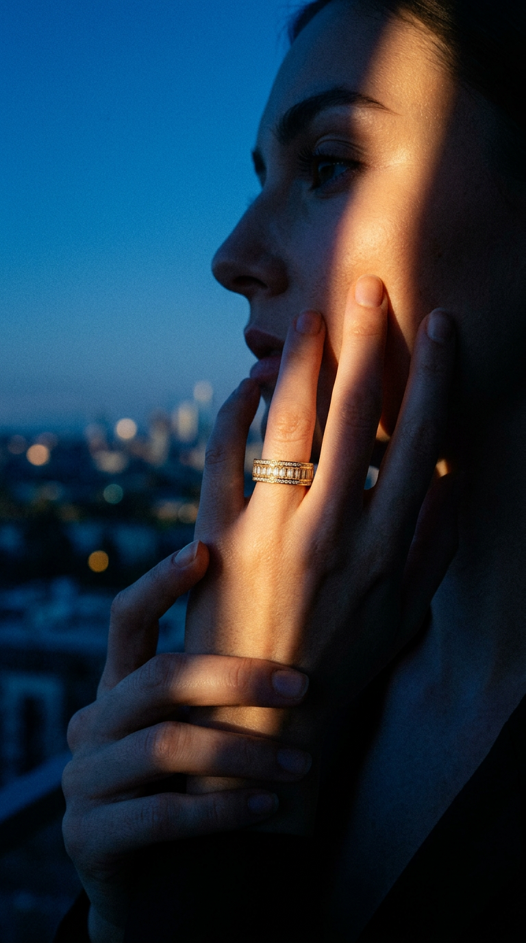 AI product shot of Crystal Empire Ring