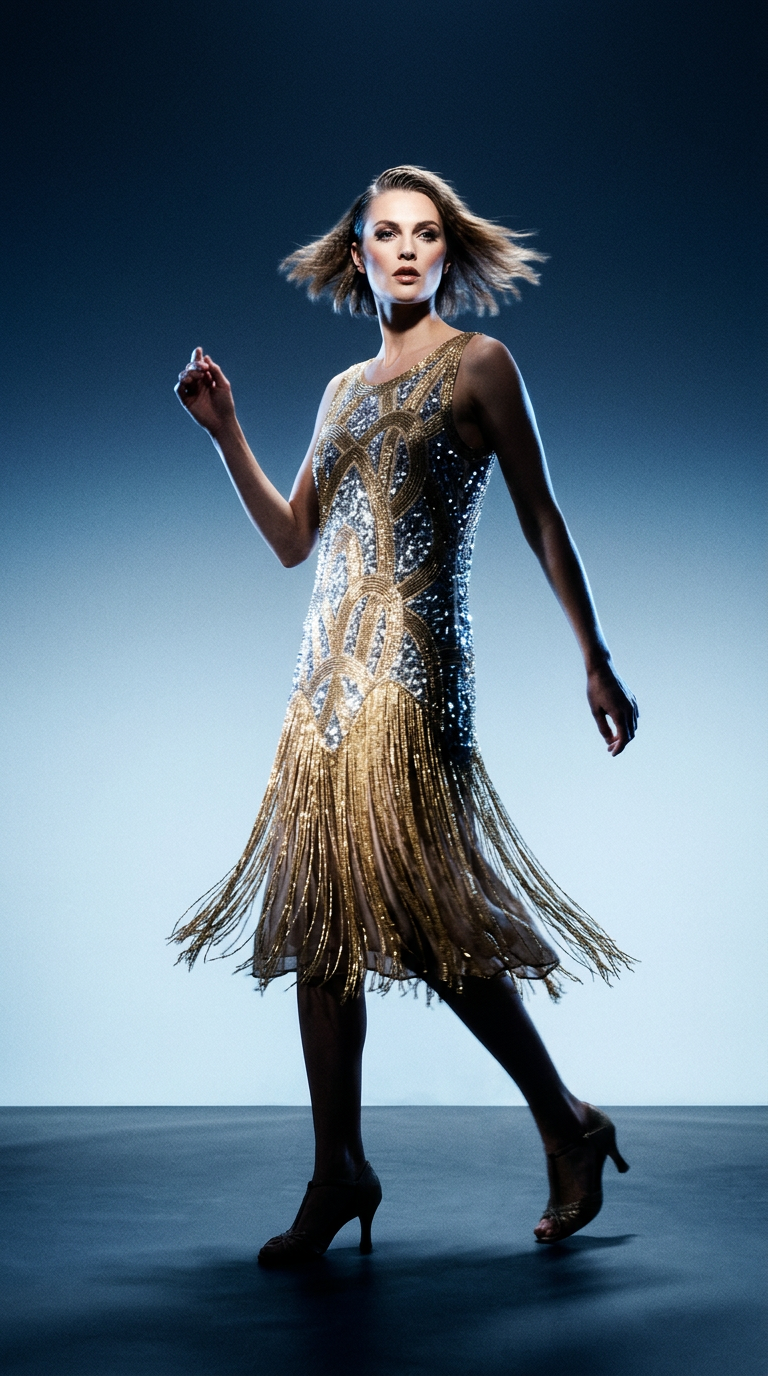 AI product shot of The Cosmos Gown - Vermeil